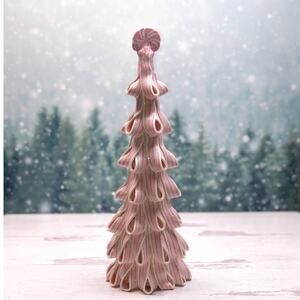 Pink Peppermint Swirl Candy Taffy Ribbon Christmas Tree Cone 14” New